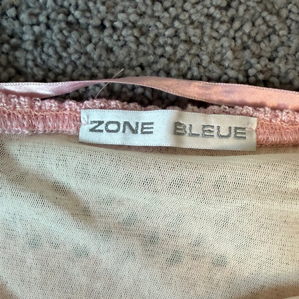 Zone Bleue Baby Pink Knit Fairycore Asymmetrical Sleeveless Dress with Bow - Picture 3 of 6